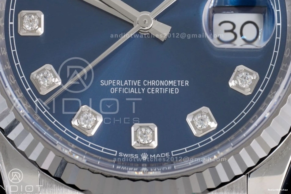 555 Jubilee SH Cozy Diamonds Blue Dial DateJust Clean Steel 126234 Best Edition 904L 1:1 on 36 Bracelet 0712